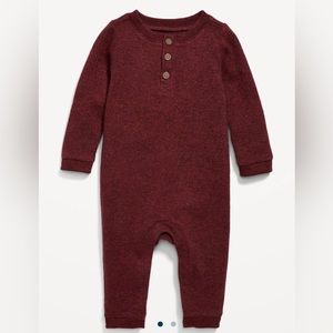 Old Navy Unisex Long-Sleeve Sweater-Knit Henley One-Piece for Baby 12-18 Months
